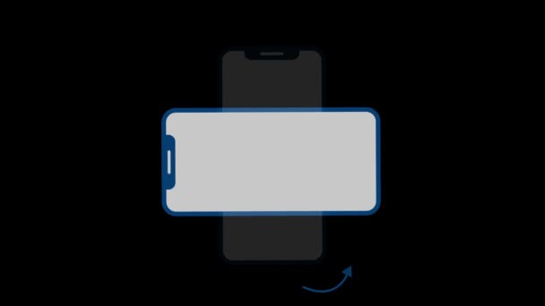 Піктограма Смартфона Обертається Анімаційним Фоном Білий Екран Телефонній Графіці — стокове відео