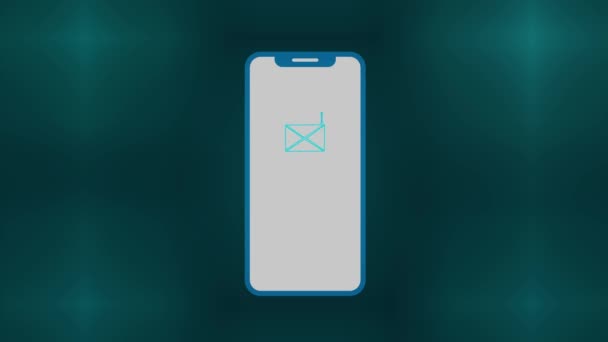 Smart Phone Mail Notification Letters Animation Background Message Icon Phone — Stockvideo