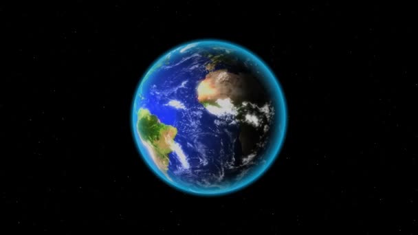 Animated Earth Planet Space Starry Sky Background Day Night Cycle — Video Stock
