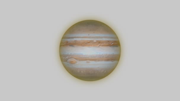 Animated Jupiter Planet White Color Background Day Night Cycle Graphics — Video Stock