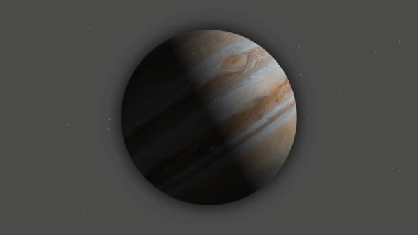 Animated Jupiter Planet Sky Glossy Starry Sky Day Night Cycle — Video Stock