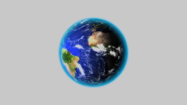 Animated Earth Planet Space Starry Sky Background Continents Oceans Motion — Stock Video