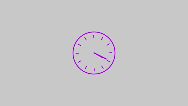 Rotating Flat Clock Icon Stopwatch Digital Technology Motion Graphics — ストック動画