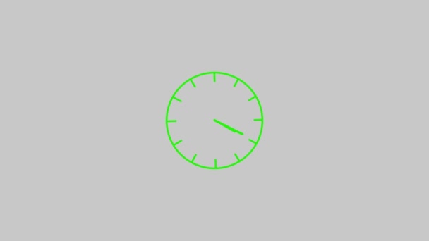 Icône Horloge Ronde Plate Rotative Chronomètre Technologie Numérique Motion Graphics — Video