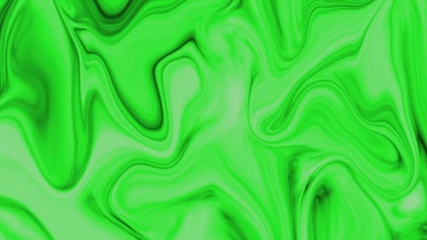 Світло Зелений Колір Анімований Змішаної Хвилі Рідкого Фону Неоновий Абстрактний — стокове відео