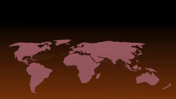 Цветной Голографический Дизайн Фон Анимации Карте Мира — стоковое видео