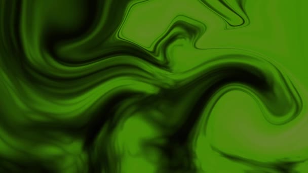 Kolorowe Błyszczące Mieszane Płynne Tło Graficzne Zielony Czarny Kolor Cieczy — Wideo stockowe