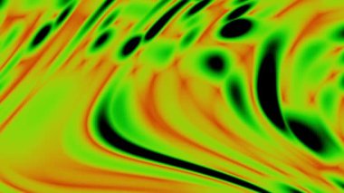 Kırmızı ve yeşil renk dalgalı sıvı arka plan. Renkli mürekkep karışımı sıvı canlandırma arkaplanı.