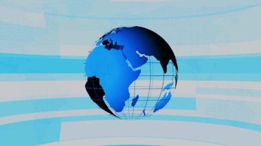 Biçimlendirilmiş mavi kürenin üç boyutlu dijital çizimi bir ışık şebekesi arka planında canlandırıldı.