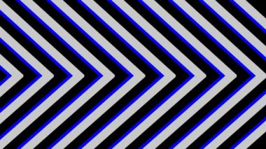 Animasyon siyah ve beyaz köşegen çizgileri mavi aksanlı, geometrik bir optik illüzyon yaratıyor..