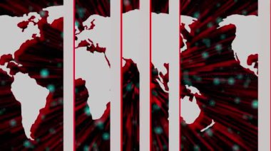 Haber sunucuları geçmişi. Kara arkaplanda dünya haritası. mz_837