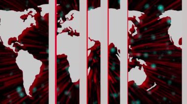 Haber sunucuları geçmişi. Kara arkaplanda dünya haritası. mz_838