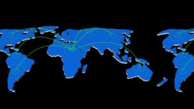 Dünya haritasındaki ağ hattı bağlanıyor. İletişim konsepti. mz_879
