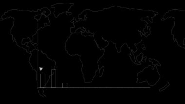 Wold haritası ve arkaplan .motion video ile kırmızı renk iş grafiği büyümesi .