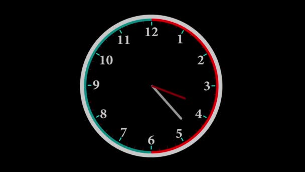 Digital Clock Animated First Spent Time Black Background Motion Graphics — Stock Video