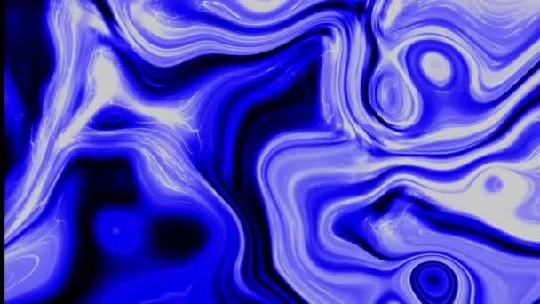 Красочные Смешанные Чернильные Жидкости Движения Графического Фона Голубой Фиолетовый Цвет — стоковое видео