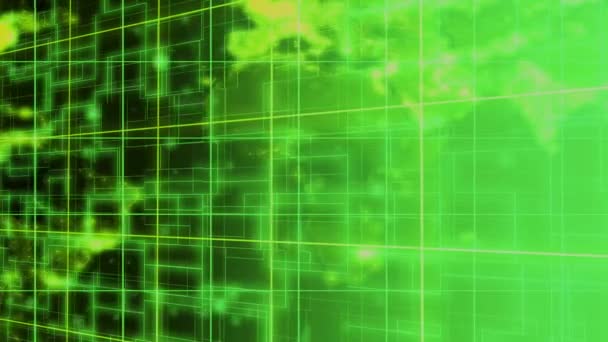 Abstract Digitale Groene Matrix Achtergrond Geanimeerd Met Vloeiende Lijnen Technologie — Stockvideo