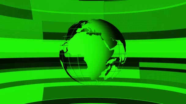 Animerad Digital Grön Glob Med Binär Kod Teknik Och Globalt — Stockvideo