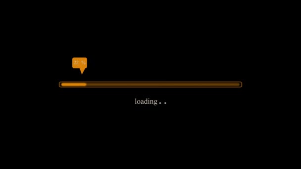 Colorful Glowing Loading Bar Icon Animated Black Background — Stock Video