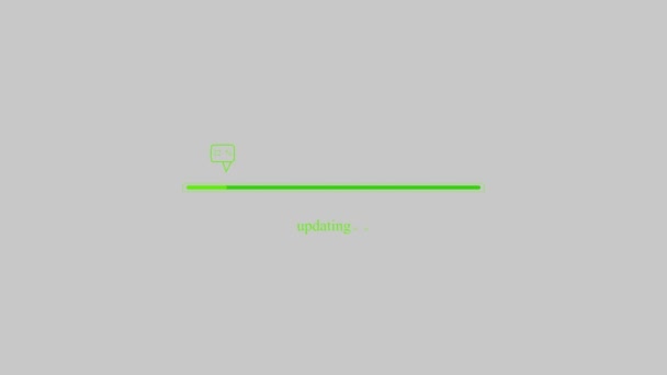 Progress Bar Green Update Loading Icon Animated White Background — Stock Video