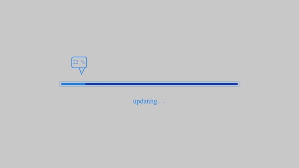 Barra Progreso Con Icono Carga Actualización Azul Animado Sobre Fondo — Vídeos de Stock