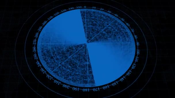 Skanowanie Ekranu Radaru Mapie Świata Zielony Kolorowy Ekran Radaru Technologii — Wideo stockowe