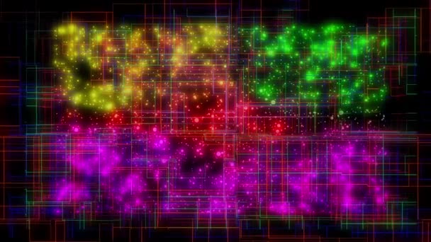 Tecnología Digital Concepto Datos Colorido Línea Geométrica Animación Fondo — Vídeos de Stock