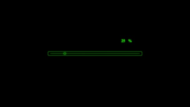 Waiting Loading Bar Black Background Digital Technology Motion Graphics — Stock Video