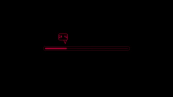 Digital Technology Animated Loading Bar Black Background — Stock Video