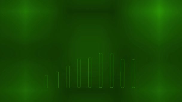 Animated Green Background White Line Graph Showing Growth Trend — Stock Video