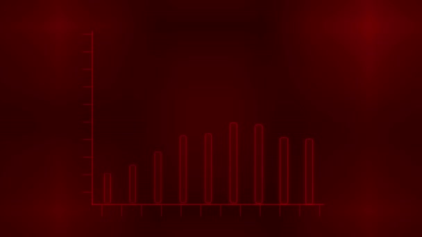 Animowane Czerwone Tło Białą Linią Wykresu Ukazującą Trend Wzrostu — Wideo stockowe