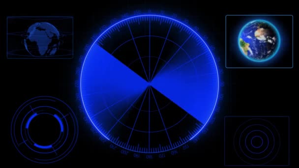 抽象的数字蓝球 网格线在黑暗背景下动画化 未来技术概念 — 图库视频影像