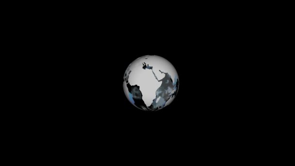Animovaný Minimalistický Obraz Země Černém Pozadí — Stock video
