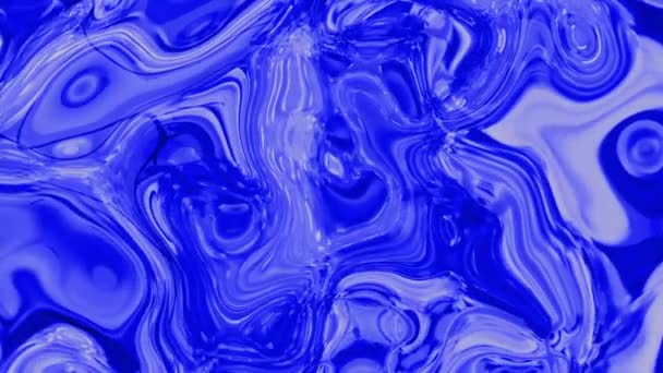 Анимированная Абстрактная Синяя Жидкость Закручивает Фон Жидкостными Узорами Текстур Дизайна — стоковое видео