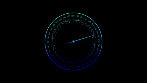 Minimalistyczny Zegar Świecącymi Dłońmi Animowany Ciemnym Tle — Wideo stockowe