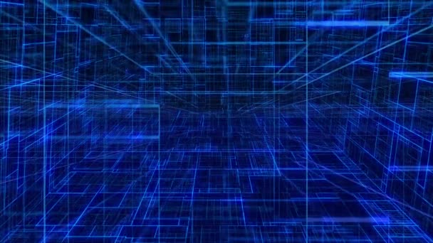 Κινούμενο Ψηφιακό Λουκέτο Μπλε Φόντο Δυαδικού Κώδικα Συμβολισμός Της Ασφάλειας — Αρχείο Βίντεο