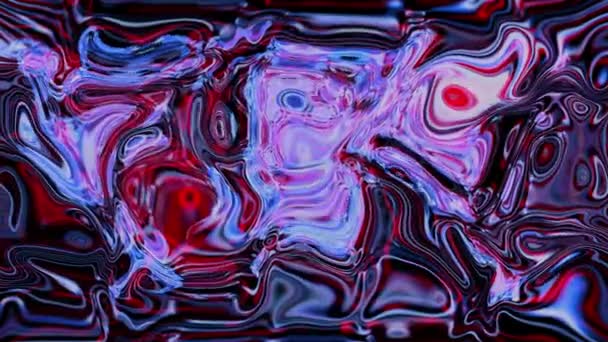 Abstract Vloeibaar Patroon Met Blauwe Paarse Roze Wervelingen Geanimeerd Geschikt — Stockvideo