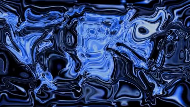 Абстрактный Синий Жидкий Волновой Рисунок Анимированный Фон Световыми Отражениями — стоковое видео