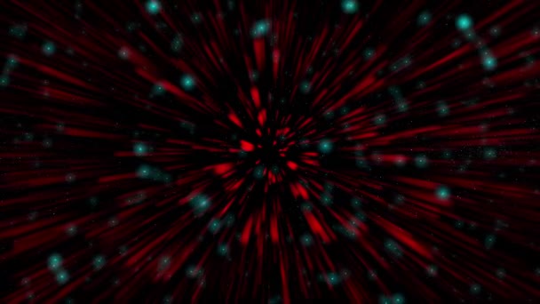 Explosión Luz Roja Azul Abstracta Con Partículas Animadas Adecuadas Para — Vídeo de stock
