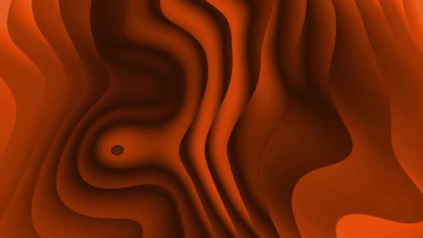 Abstrakcyjne Pomarańczowe Faliste Tło Animowane Gładkimi Krzywymi Gradientami Dla Nowoczesnego — Wideo stockowe