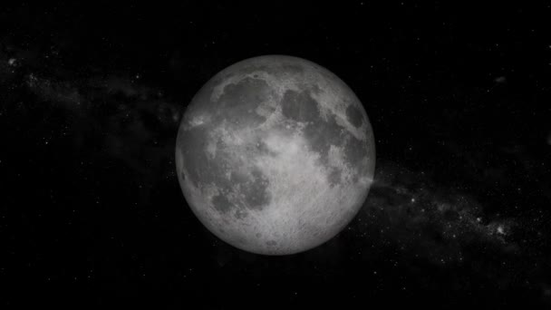 Κινούμενο Φεγγάρι Στο Χώρο Μαύρο Φόντο — Αρχείο Βίντεο