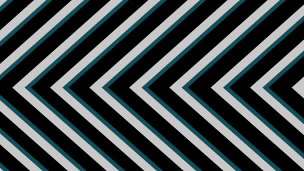 Animated Black White Diagonal Stripes Pattern Blue Accents Creating Geometric — Stock Video
