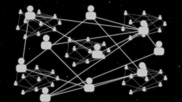 Globale Netzwerkverbindungsleitung Muster Neon Animation Hintergrund Mz_718 — Stockvideo