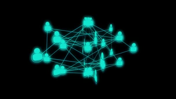 Globale Netzwerkverbindungsleitung Muster Neon Animation Hintergrund Mz_729 — Stockvideo