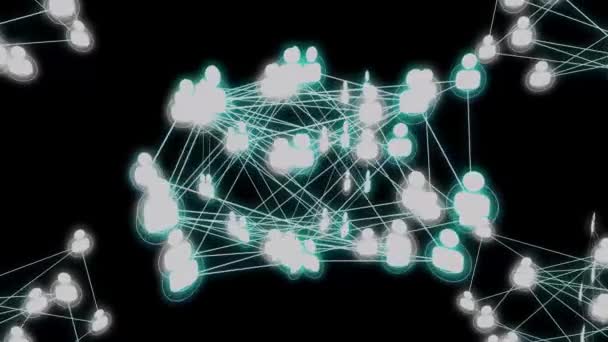 Globale Netzwerkverbindungsleitung Muster Neon Animation Hintergrund Mz_730 — Stockvideo