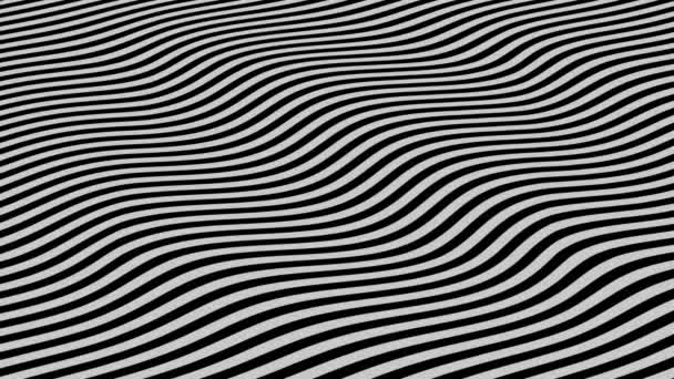 Безшовна Біла Кольорова Хвильова Лінія Анімована Чорному Тлі Порожнє Посилання — стокове відео