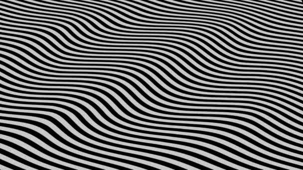Siyah Arkaplanda Akışsız Beyaz Renk Dalgası Çizgisi Canlandırıldı Mz_744 — Stok video