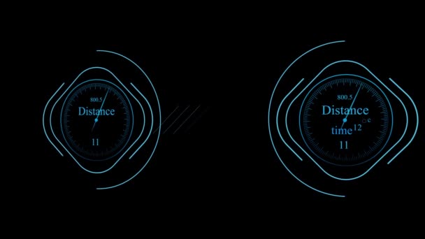 デジタルメーターボックスのアイコン 黒を背景にした距離計のコンセプト Mz_792 — ストック動画