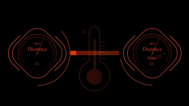 Digitales Zählerbox Symbol Entfernungszeitmesser Konzept Animiert Auf Schwarzem Hintergrund Mz_795 — Stockvideo