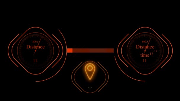 Digitales Zählerbox Symbol Entfernungszeitmesser Konzept Animiert Auf Schwarzem Hintergrund Mz_796 — Stockvideo